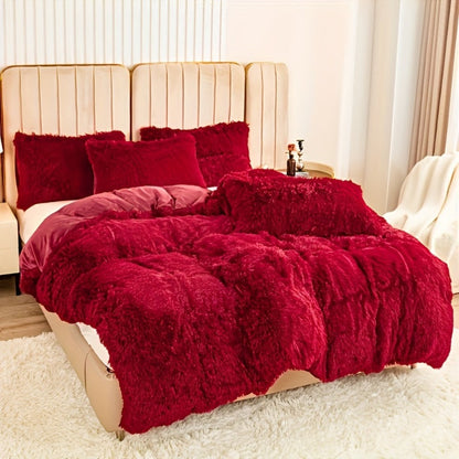 Plush Duvet Cover 100% Polyester Soft Warm Zipper Closure Cozy Bedroom Bedding Twin Full Queen King Solid Tie Dye 14 Colors for Bedroom