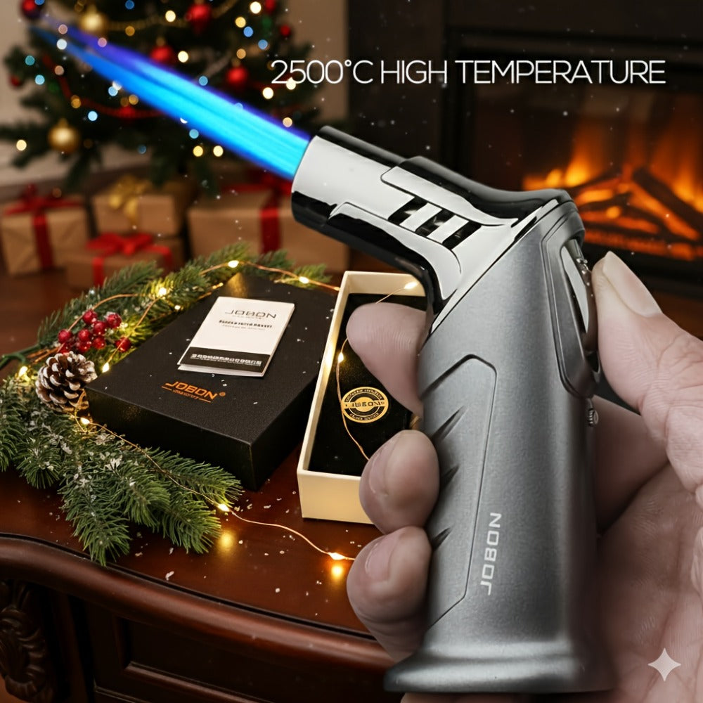 Butane Torch Lighter Gift Set 2500°F, Refillable with Safety Lock & Adjustable Flame for Home Cooking, Dining and Outdoor Meals