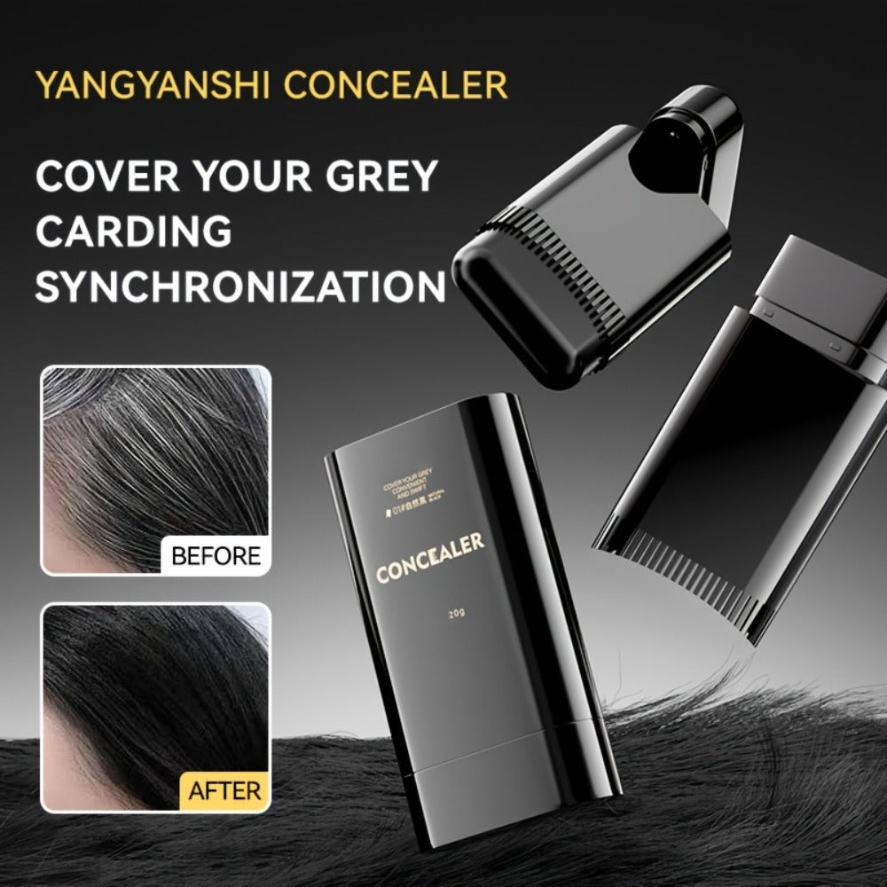 Gray Root Touch-Up Stick with Built-in Comb – Waterproof Sweatproof Instant Gray Coverage | Easy Twist Applicator | Plant-Based Squalane