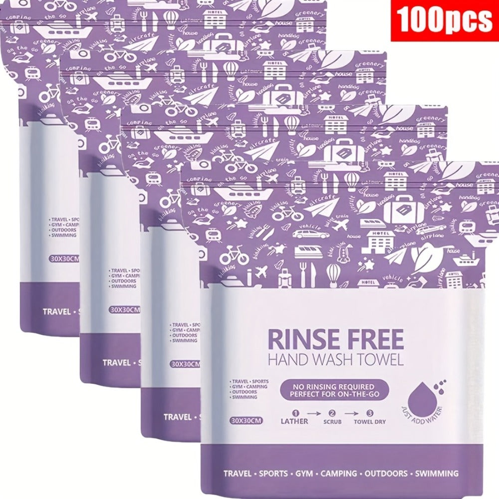 Disposable No-Rinse Soap Towel Sheets for Travel Camping Gym - Portable Foam Bath Towel for Bath Time, Home Spa and Personal Care