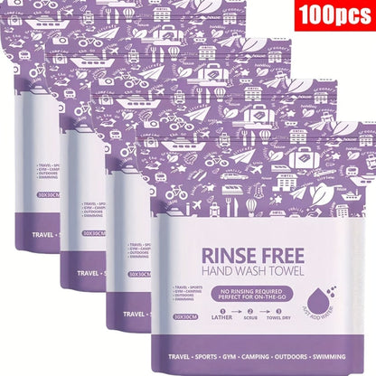 Disposable No-Rinse Soap Towel Sheets for Travel Camping Gym - Portable Foam Bath Towel for Bath Time, Home Spa and Personal Care