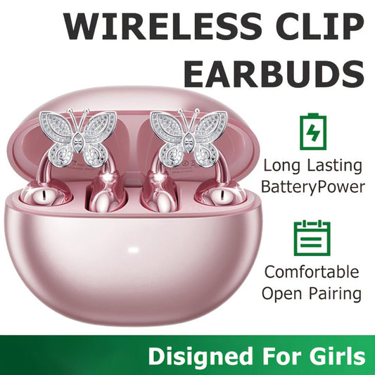 Clip On Wireless Earbuds Open Ear Bluetooth Headphones with Detachable Gemstone Earrings ANC for an Everyday Personal Care Routine