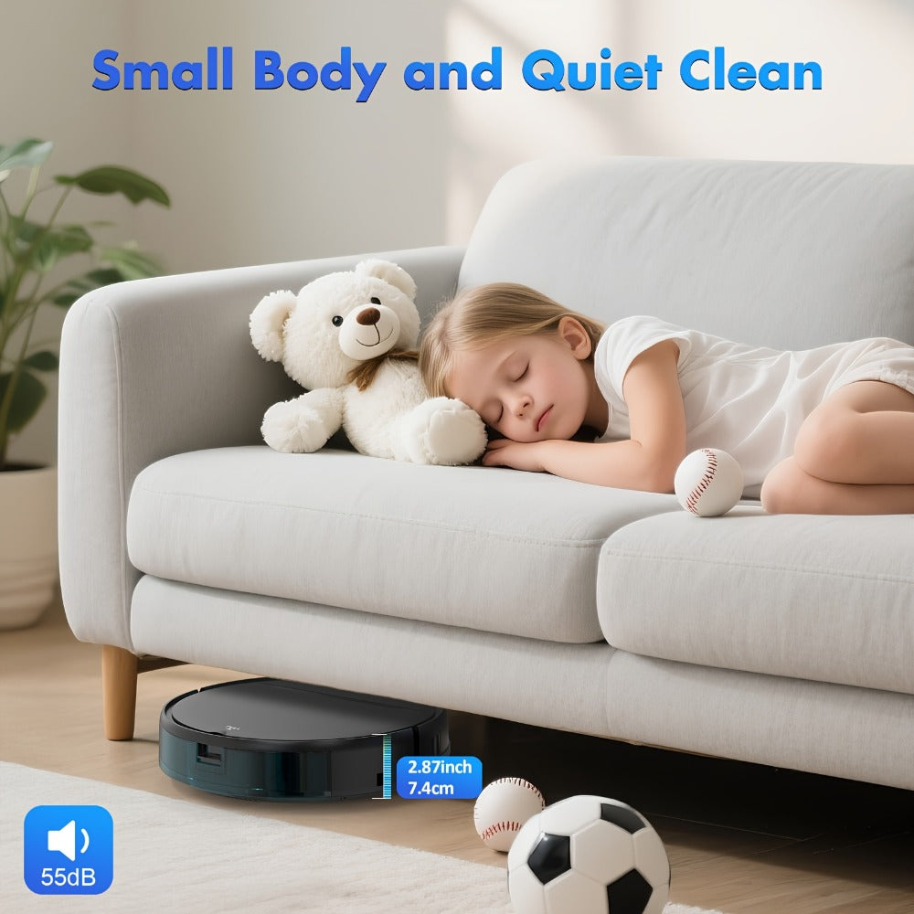 Robot Vacuum Cleaner 5000Pa 3-in-1 Sweep Vacuum Mop with Auto Charging App Voice Control for Entryways, Bedrooms and Living Spaces