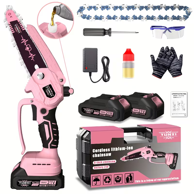 Cordless Electric Pruning Saw Handheld Mini Chainsaw Wireless Portable Tree Branch Cutter with Safety for Garden, Patio and Yard Use