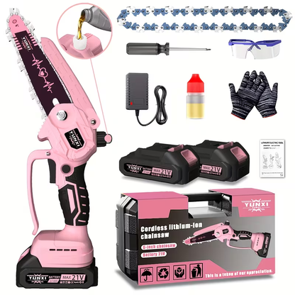Cordless Electric Pruning Saw Handheld Mini Chainsaw Wireless Portable Tree Branch Cutter with Safety for Garden, Patio and Yard Use