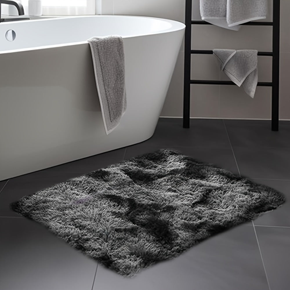Area Rug Tie-Dye Polyester Plush Mat in Four Colors and Two Machine-Washable Sizes for Indoor Rooms