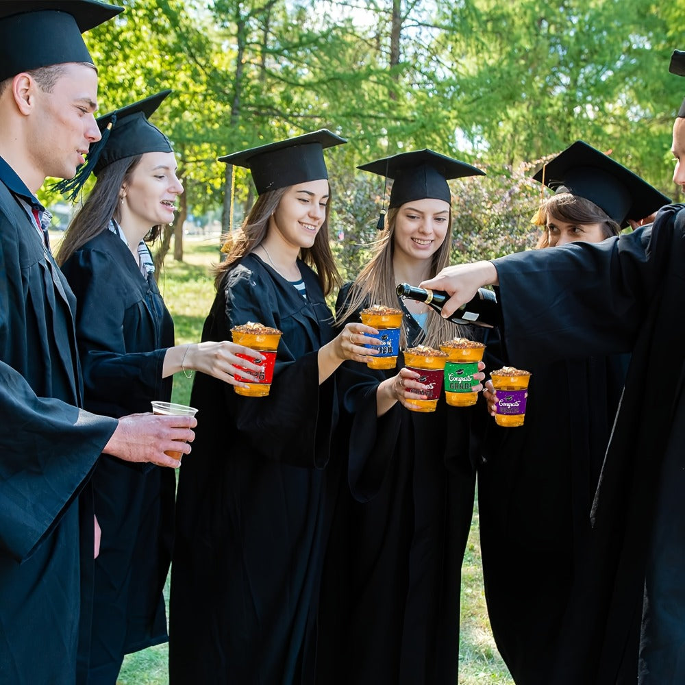 Graduation Plastic Mugs 100 Pack 14oz, 2026 Graduation Party Cups in Black Red Blue Green Purple Maroon for Graduation Ceremony