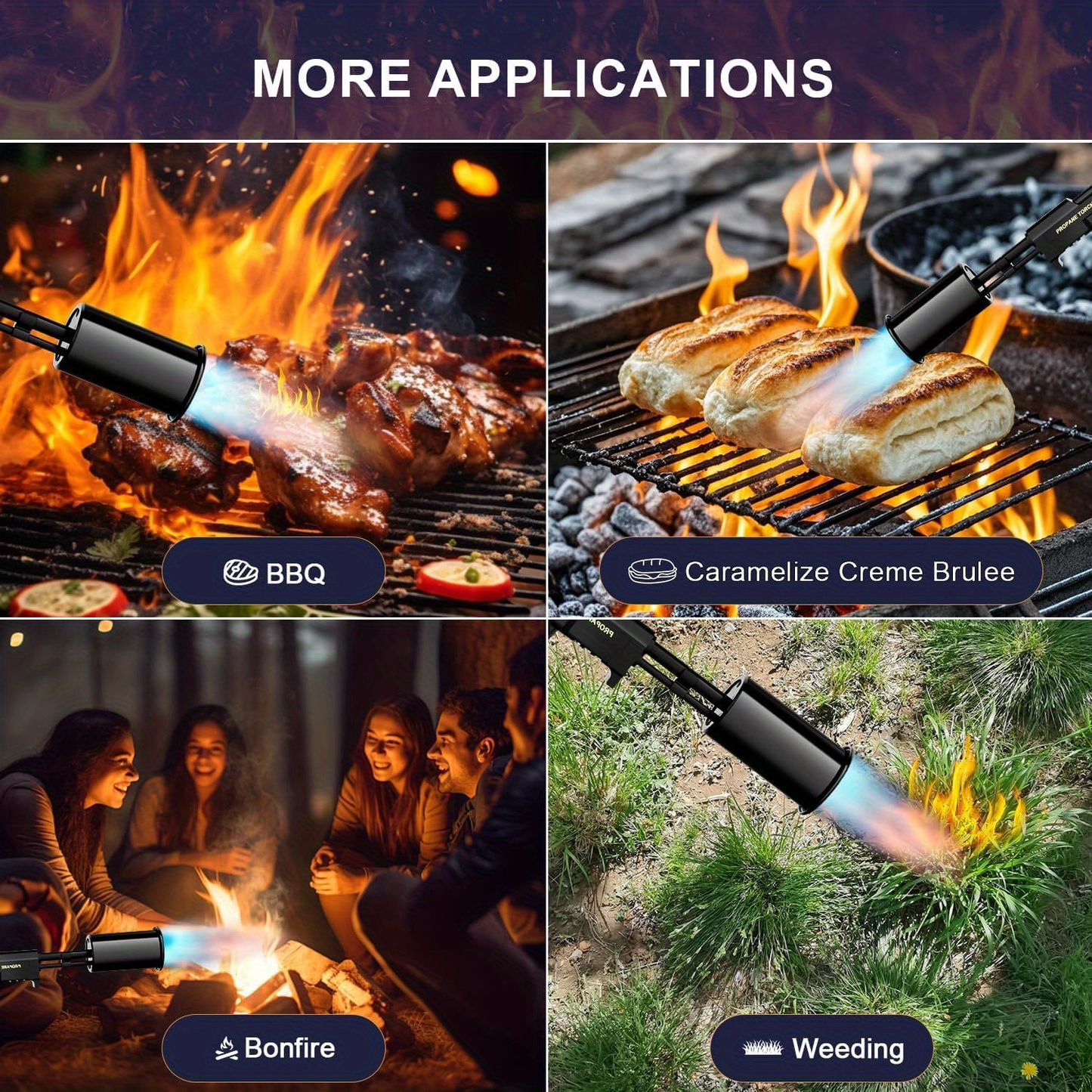 Blow Torch 700, 000 BTU Propane Kitchen Cooking Torch with Safety Lock, Culinary Food Torch for Steak