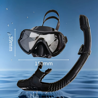 Panoramic HD Diving Mask Anti-Fog Tempered Glass Snorkel Mask with Nose Cover for Adults Youth Scuba Diving Snorkeling Swimming Pink Blue