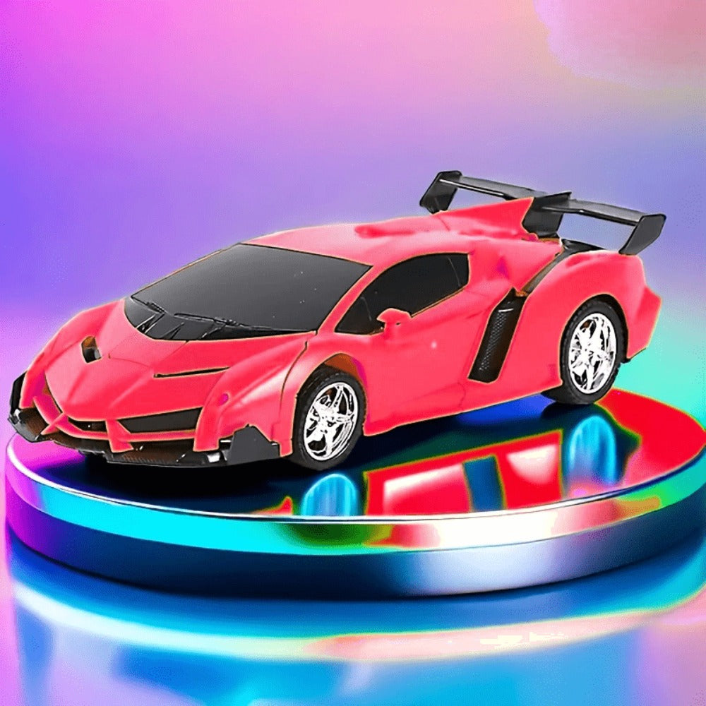Transforming RC Car for Kids 1:18 Scale, One-Button Deformation Robot Remote Control Stunt Car