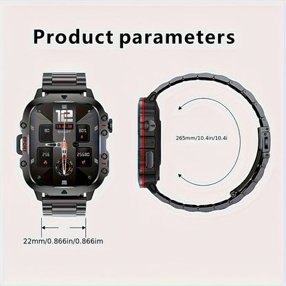 Smartwatch Illumination Light K33 Khaki – Full Touch, 100+ Sport Modes, Wireless Calling, Music Playback, Remote Camera, Weather