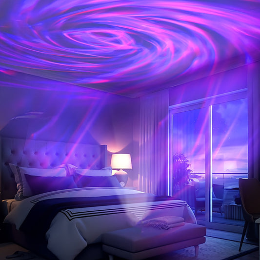 Aurora Borealis Projector Night Light 4-in-1 USB, Star Galaxy Ocean Wave & Spiral Aurora Modes
