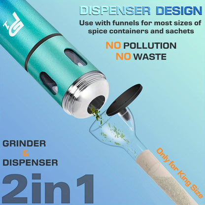 Electric Herb Grinder USB Rechargeable, Portable Spice Mill with One-Button Operation, Travel Bag