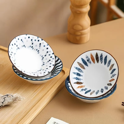 Dipping Sauce Dish Set 10/12 Piece Bohemian Ceramic for Home Cooking, Dining and Outdoor Meals
