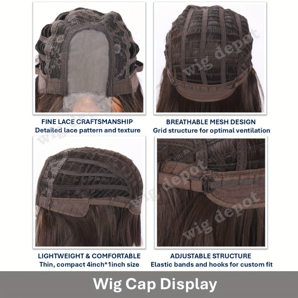 Synthetic Wig 4x1 U-Part Lace Front Bob, 14-Inch Middle Part with Six Color Choices for Cosplay