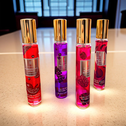Mystical Women's Perfume Gift Set 4 Piece Travel Size 20ml - Fresh Fruity Unisex Scent - Mini for Bath Time, Home Spa and Personal Care