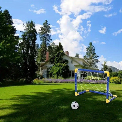 Kids Youth Football Goal Set, 2pcs Portable Easy-Assemble Soccer Goals for Indoor & Outdoor Play