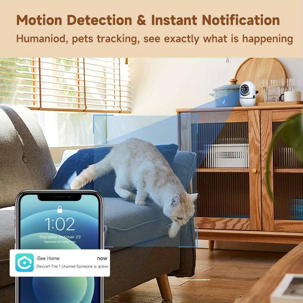 Security Camera 1080P Indoor PTZ Model with 355 Pan-Tilt, Dual-Band WiFi, Two-Way Audio and Three Pack Sizes