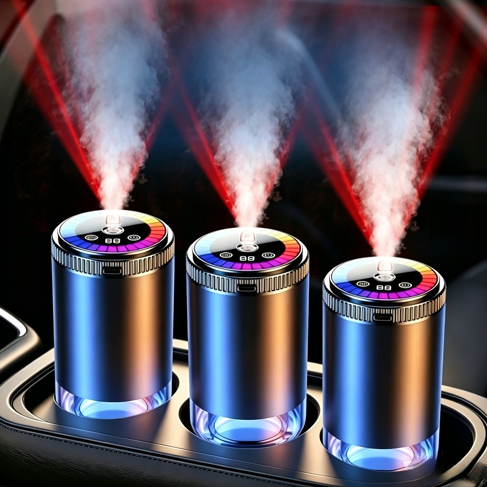 Car Aromatherapy Diffuser with Dynamic Light Show & Starry Sky Projector – USB Rechargeable Air Freshener, Essential Oil Perfume
