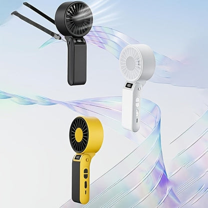 Handheld Fan USB-C Rechargeable 150-Speed Stepless Adjustable Turbo Fan LED Display for Home, Office and Desktop Air Circulation