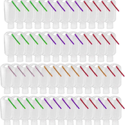 TSA Approved Travel Bottles with Keychain Leakproof Refillable Squeeze Containers 50-Pack Clear Plastic 1.7oz 50ML for Toiletries Lotion