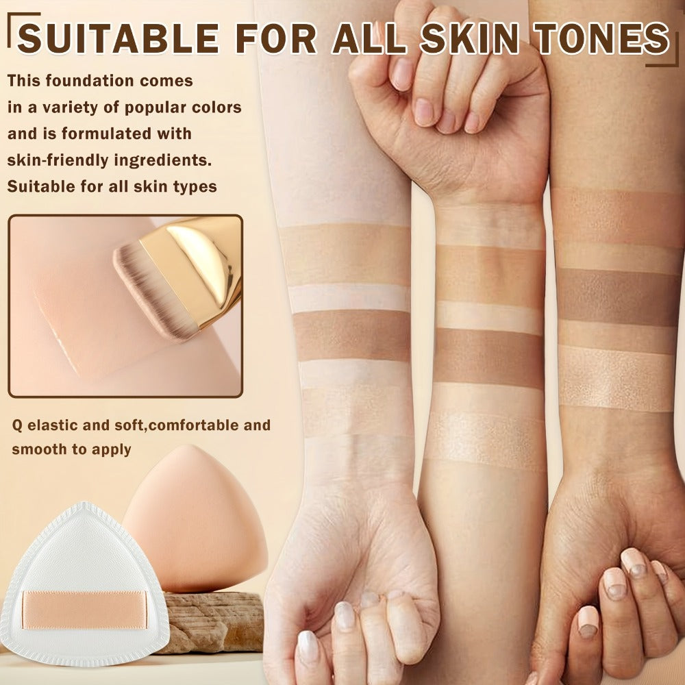 Liquid Foundation & Primer Set for Mature Skin 3-in-1 CC Cream BB Cream Silky Smooth Formula, for Makeup, Travel and Everyday Vanity Use