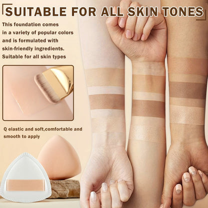 Liquid Foundation & Primer Set for Mature Skin 3-in-1 CC Cream BB Cream Silky Smooth Formula, for Makeup, Travel and Everyday Vanity Use