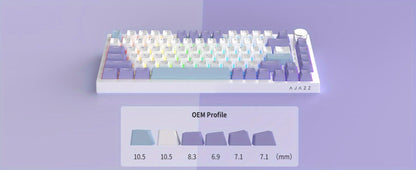 Hot Swap Gasket Mechanical Keyboard AJAZZ AK820 75%, Wireless 2.4GHz & Wired, Volume Knob, South-Facing RGB