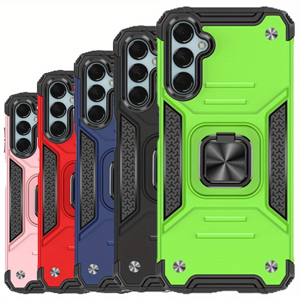Phone Case Dual-Layer PC and TPU Ring-Kickstand Cover for Samsung Galaxy A15 5G in Three Colors