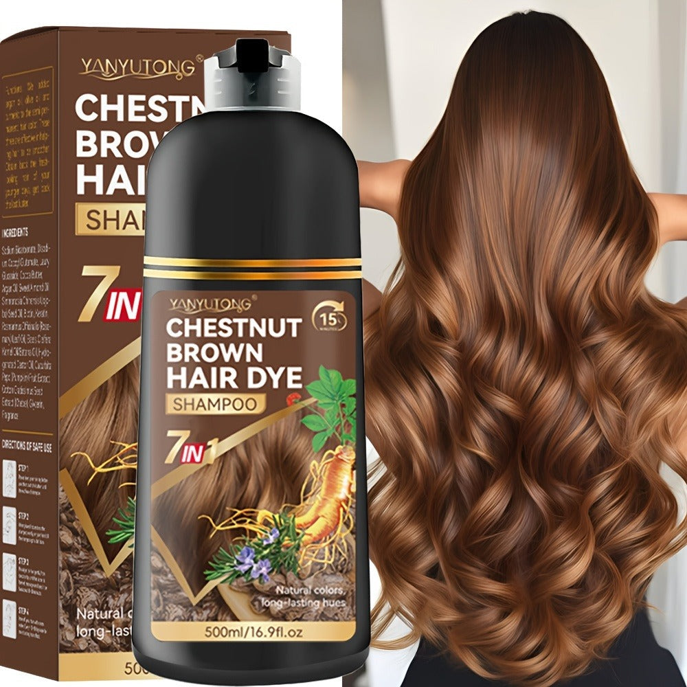 Hair Dye Shampoo Natural Plant Pigments, Covers Gray Hair Fast in 1 Wash, 16.91oz Color Shampoo in Black