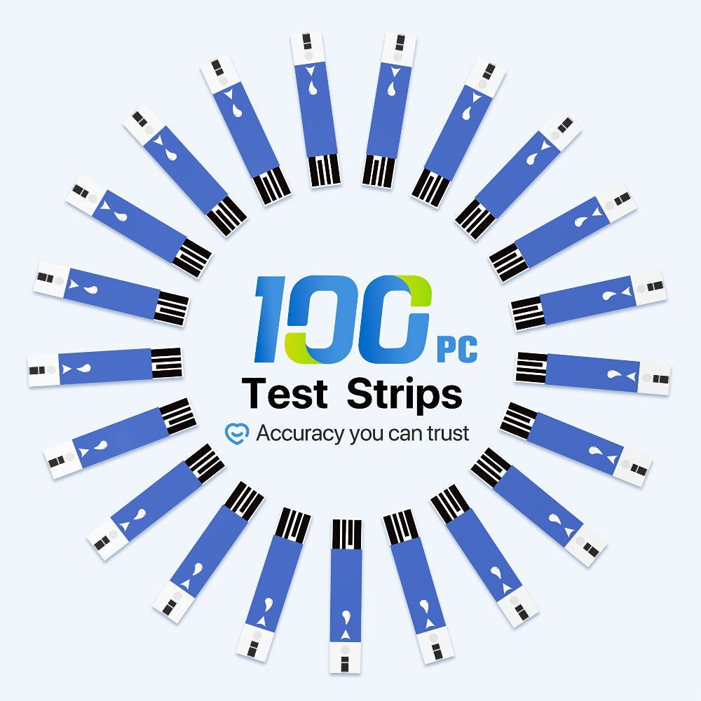 Diabetes Test Strips 100 Count, Compatible with G-425-1, G-425-2, G-425-3 Blood Glucose Monitors