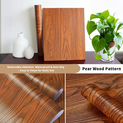Wood Grain Floor Sticker Roll Peel & Stick Self-Adhesive Thickened Vinyl, Vintage DIY Flooring for Walls