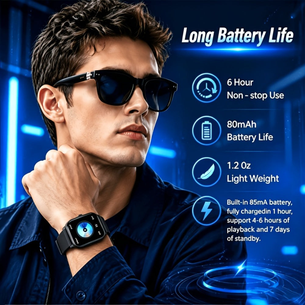 AI Smart Glasses & Smartwatch Bundle, Multilingual Real-Time Translation, Touch Control, Full Touch Screen Watch