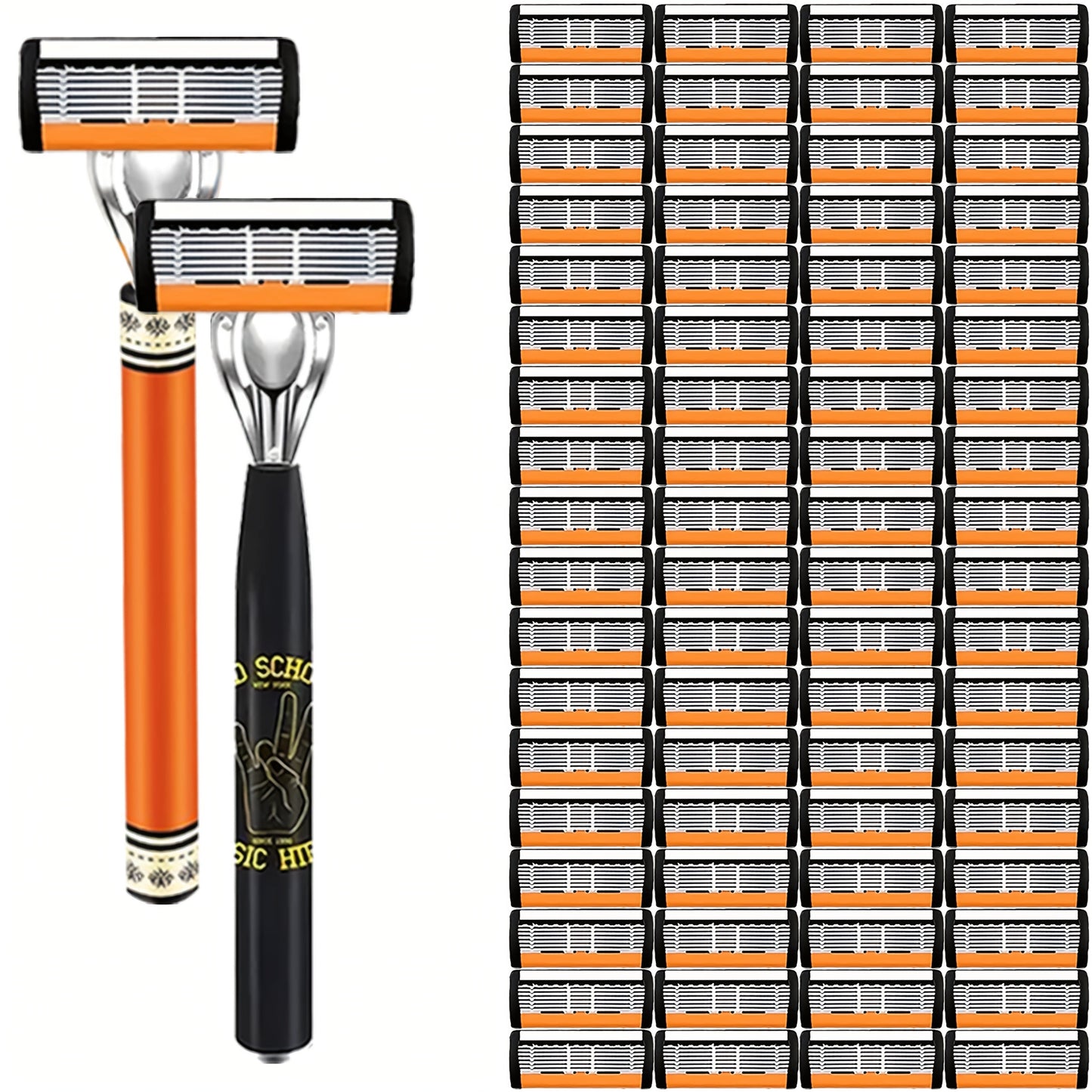 Double Edge Safety Razor Set for Men with 2 Handles & Stainless Steel Replacement Blades – Barber-Quality Close Shave Manual Shaving Kit