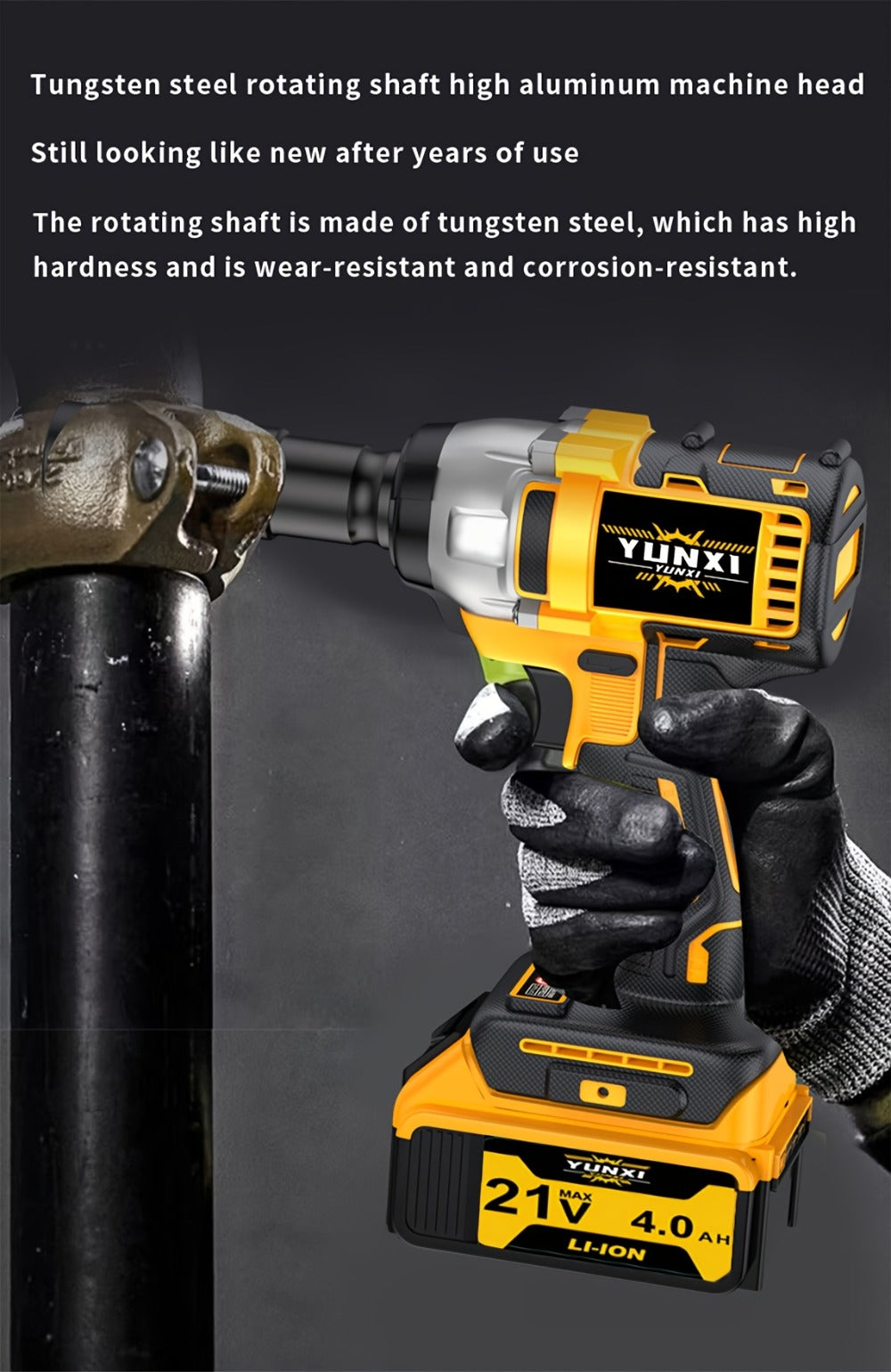 Cordless Impact Wrench 21V Brushless Electric Drill Set with 4000mAh Battery, Toolbox & Full Accessories
