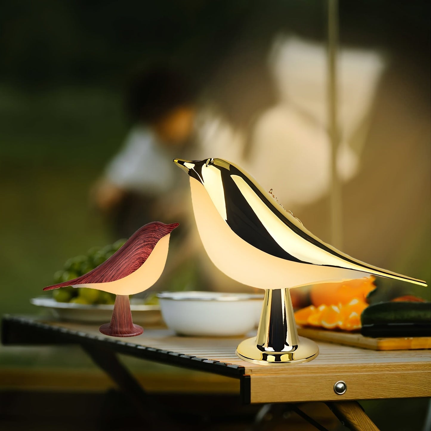 Magpie Bird Desk Lamp 2 Pack 16 Color Dimmable Cordless Night Light USB Charging Touch for Entryways, Bedrooms and Living Spaces