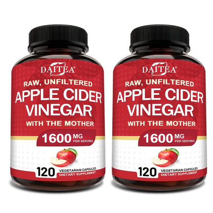 Apple Cider Vinegar Capsules 1600mg with Vitamin & Mineral Blend, Digestion for Bath Time, Home Spa and Personal Care