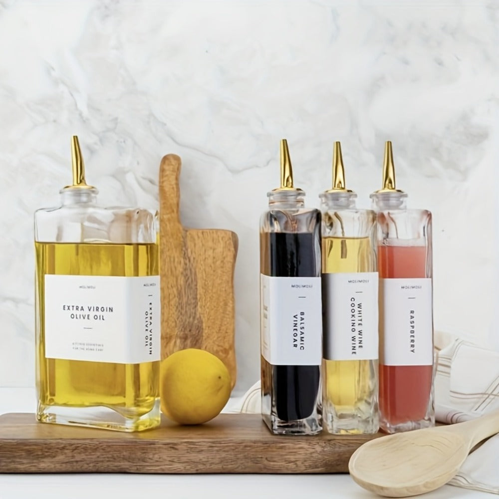Glass Oil Dispenser Bottle 350ml – Olive Oil Vinegar Soy Sauce Coffee Syrup Dispenser for Kitchen