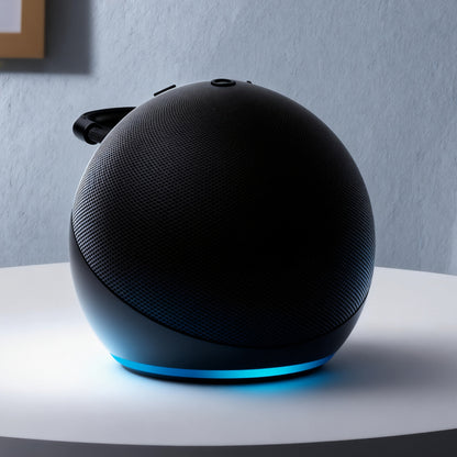 Portable Bluetooth Speaker Spherical Model with RGB, TWS, Subwoofer, 360° and Included Base