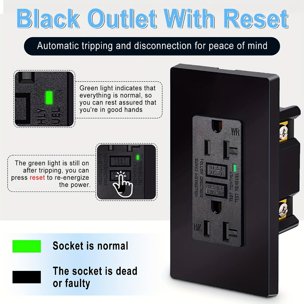 GFCI Outlet 20 Amp Tamper Resistant WR Weather Resistant with Wall Plate ETL Listed for Home Cooking, Dining and Outdoor Meals