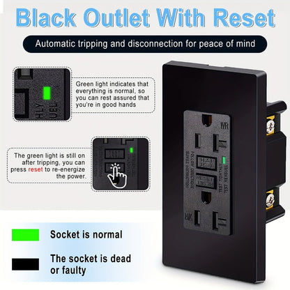 GFCI Outlet 20 Amp Tamper Resistant WR Weather Resistant with Wall Plate ETL Listed for Home Cooking, Dining and Outdoor Meals