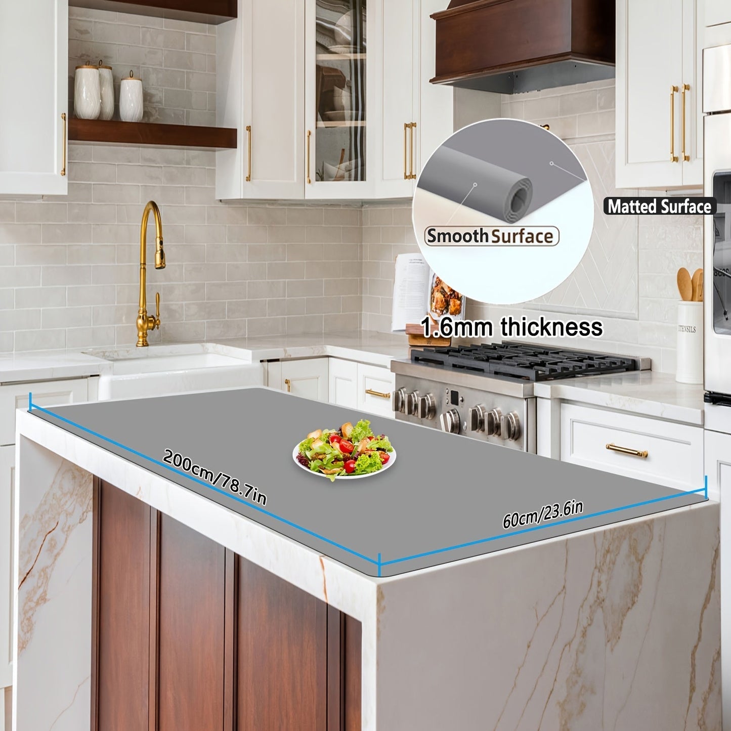 Extra Large Silicone Mat for Kitchen Counter, Heat Resistant Countertop Protector, Nonstick Craft Mat & Placemat