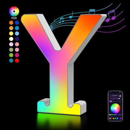 LED Letter Lights Music Sync – Colorful Flashing Marquee Alphabet Lights for Room Decor, Party, Bedroom, Festival & Camping