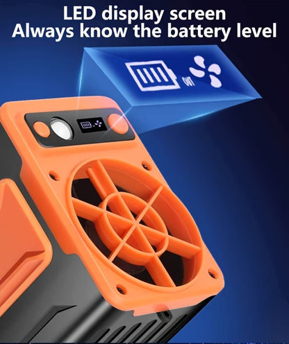 Portable Clip Fan 10000mAh Rechargeable Wearable Belt Fan with 22H Battery Life 4 Speed for Entryways, Bedrooms and Living Spaces
