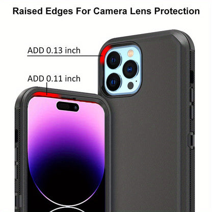 Phone Case Dual-Layer TPU and PC layered Armor with rear ring layout for iPhone 14 with Model-Specific Cutouts and Color Choices