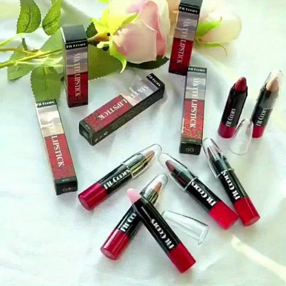 Squalane Crayon Lipstick Set 6 Pcs, Matte & Glossy Lip Pencil with Volumizing Formula, Easy Color Lip Liner for All Skin Types