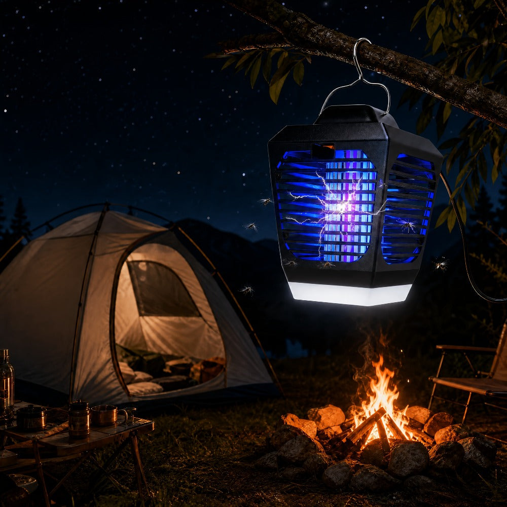 IPX4 Bug Zapper Plug-In, Electric Flying Insect Trap with LED Light & ABS Housing, Indoor Mosquito Zapper for Home
