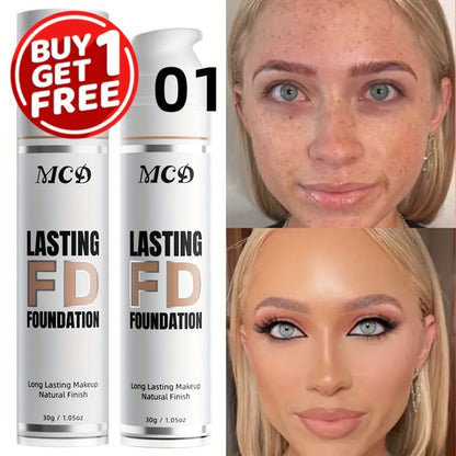 MCO Liquid Foundation Two-Bottle Set with Pump Dispensers and Nine Matching Shade-Code Pairs