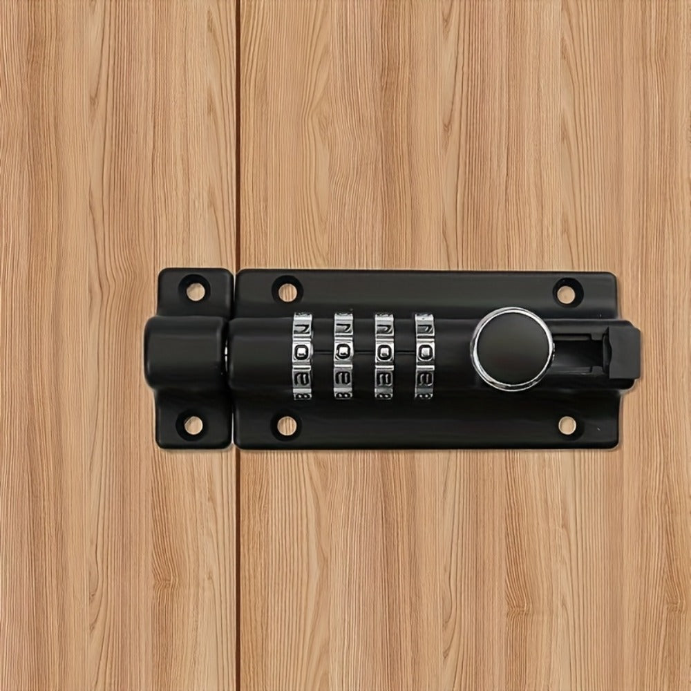 Combination Bolt Lock 4-Digit Zinc Alloy Sliding Security Lock for Entryways, Bedrooms and Living Spaces