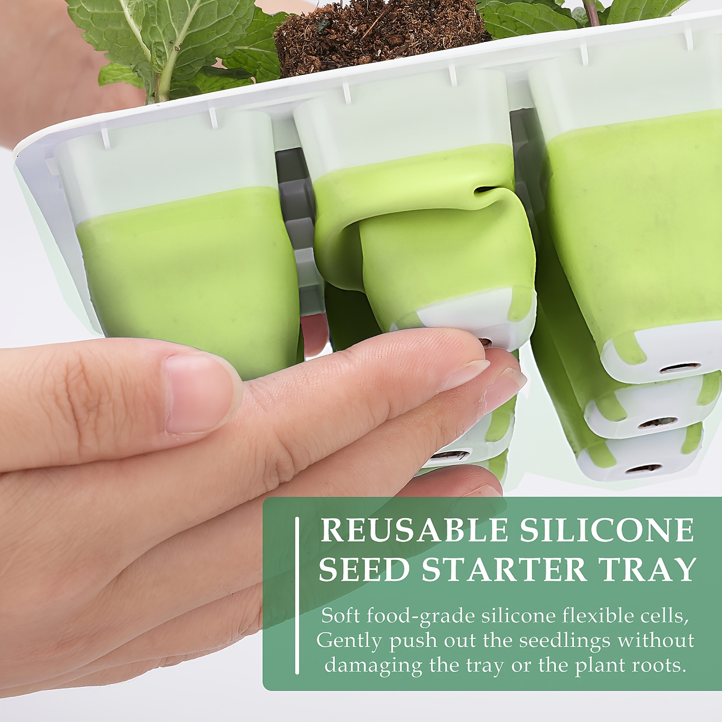 Seed Starting Tray with Flexible Pop-Up Units | Easy Transplant No Root Damage | Optimal Drainage | Reusable Seedling Tray 2pcs 6pcs 10pcs